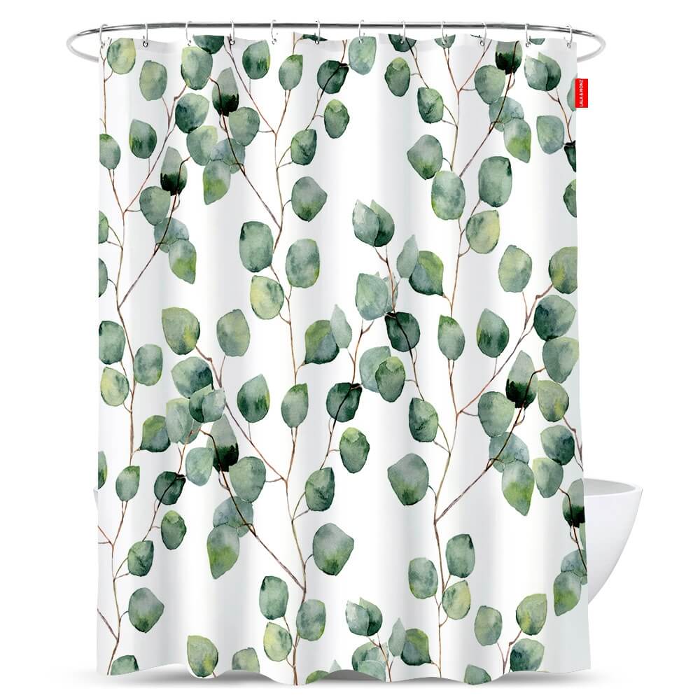12PCS Leaves Shower Curtain Hooks, Green Plant Leaf Metal rustproof Cute  Shower Curtain Rings Bathroom Decoration for Home Bathroom Bedroom Living