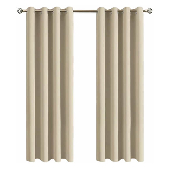 Beige Grommet Blackout Curtain