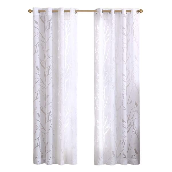 burnout grommet sheer curtain panels