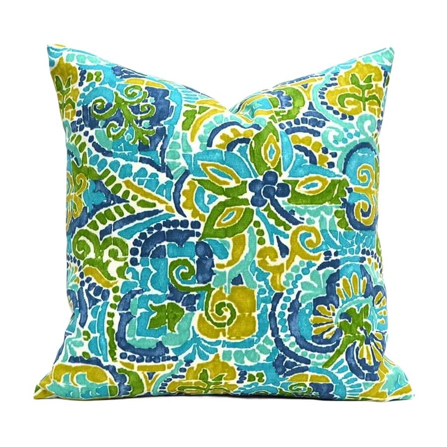 Green Floral Throw Pillow Covers