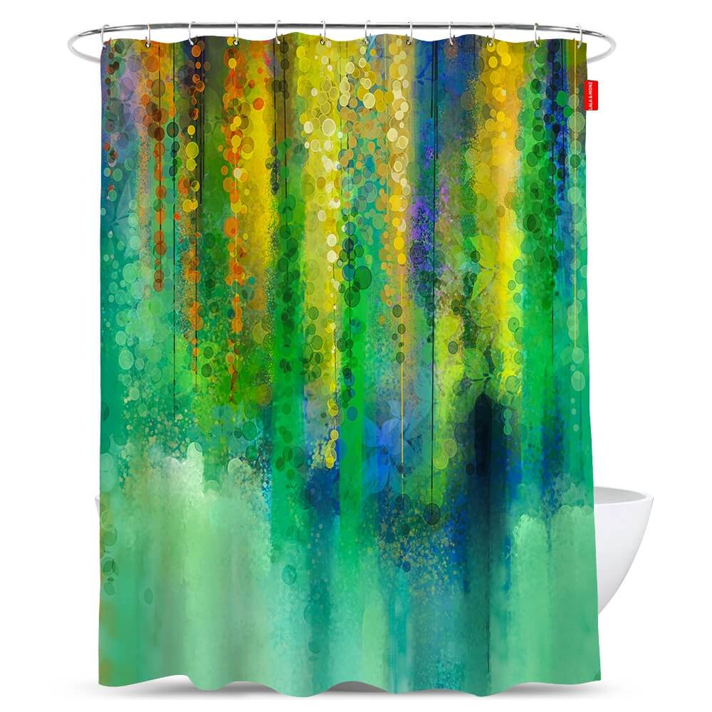 Green-Watercolor-Flower-Shower-Curtain