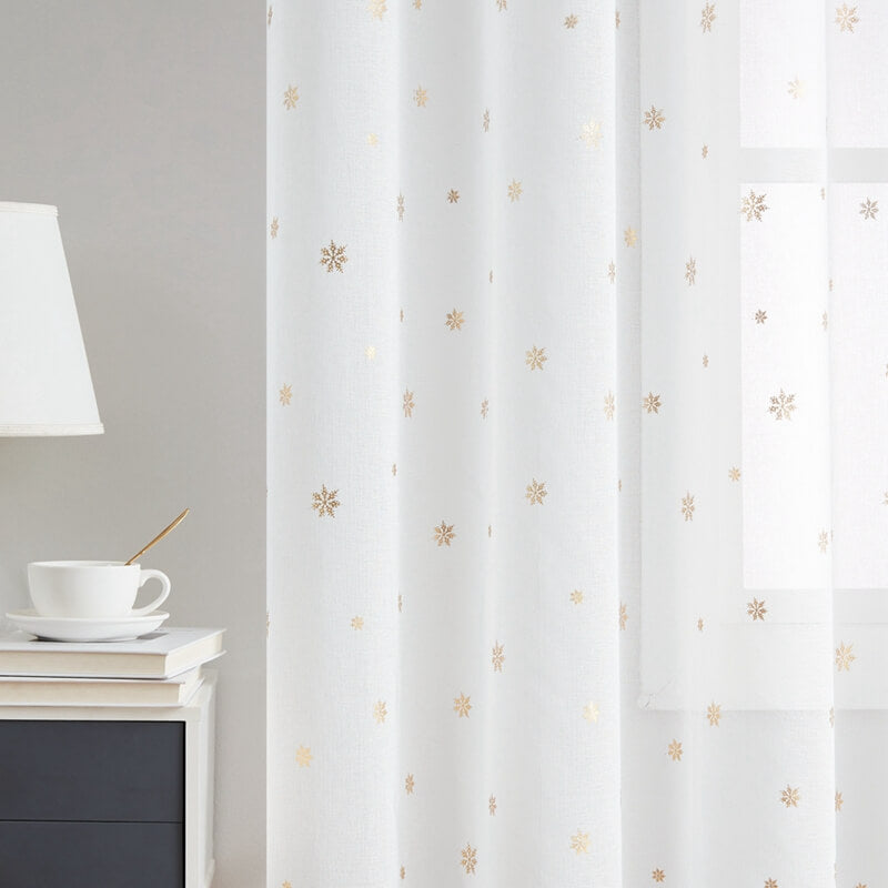 Snowflake Sheer Grommet Curtains