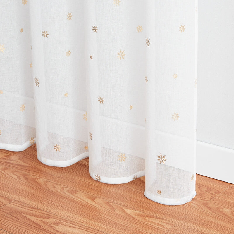 Snowflake Sheer Grommet Curtains