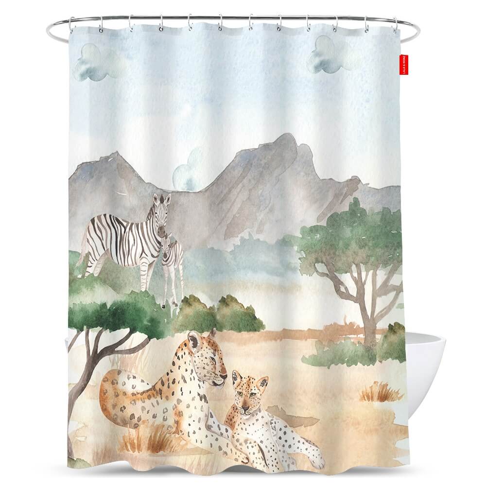 zebra-and-lion-shower-curtain