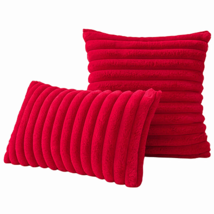 Stripe Faux Fur Throw Pillow Covers