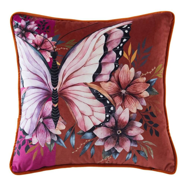 Butterfly Velvet Throw Pillow Cover