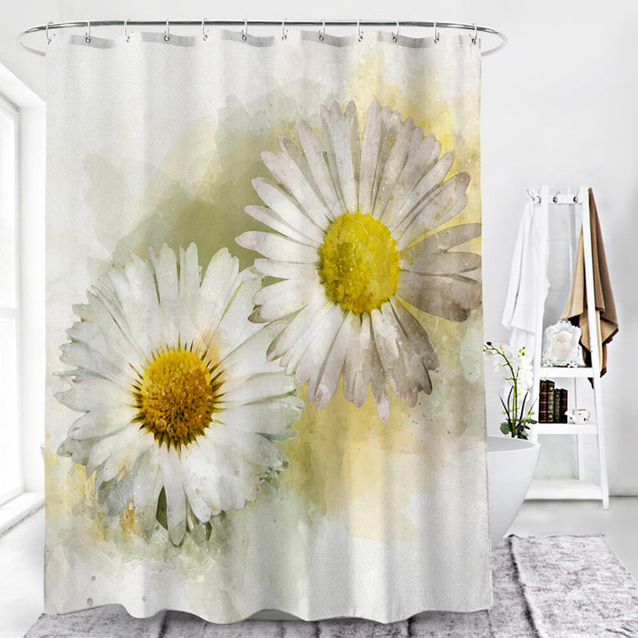 Yellow Floral Shower Curtain