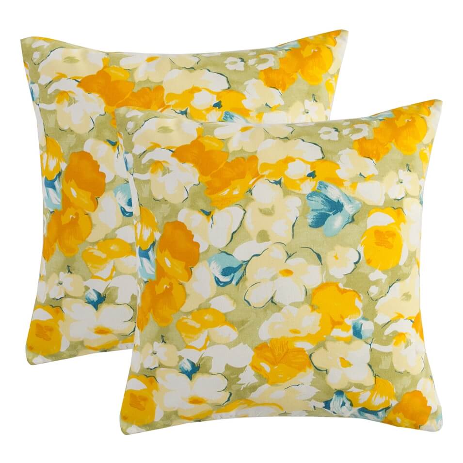 Cotton Floral Throw Pillow Covers