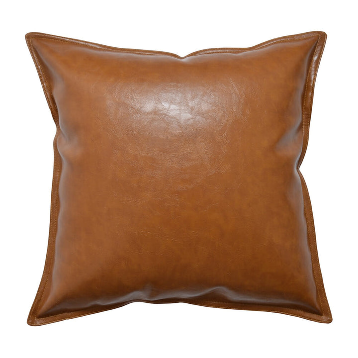 Faux Leather Throw Pillow Cover